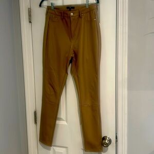 Tan faux leather pants